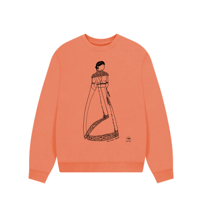 Apricot Printed Sweater Front