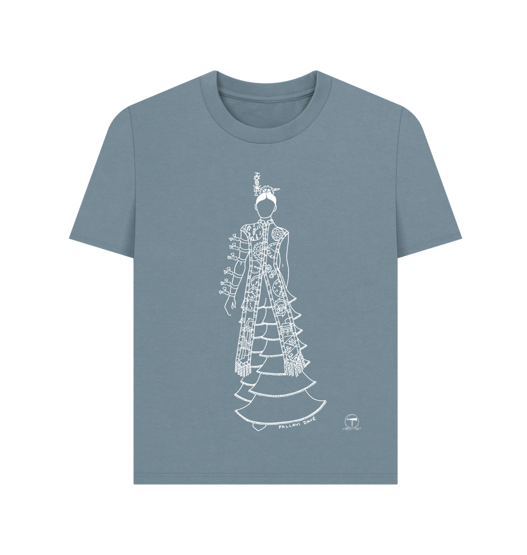 Stone Blue Printed T-shirt Front