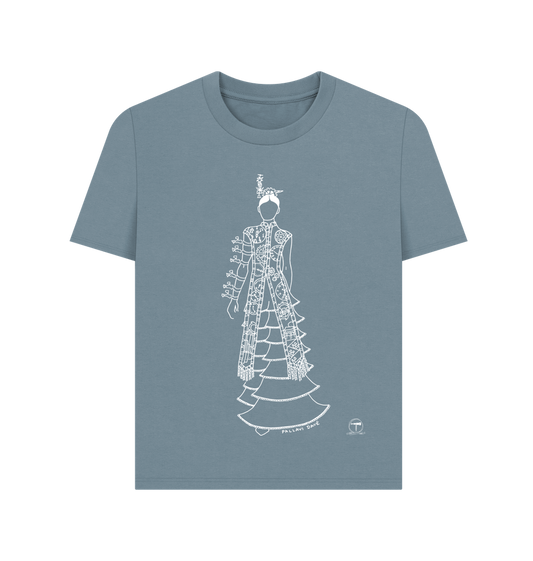 Stone Blue Printed T-shirt Front